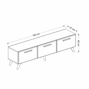 Comoda TV Bronderslev 45 x 160 x 37 cm cu 3 usi culori diferite [en.casa]