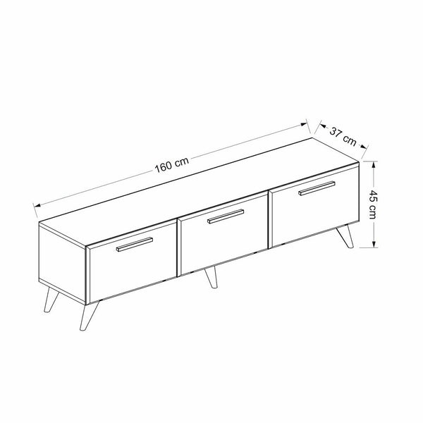 Comoda TV Bronderslev 45 x 160 x 37 cm cu 3 usi culori diferite [en.casa]