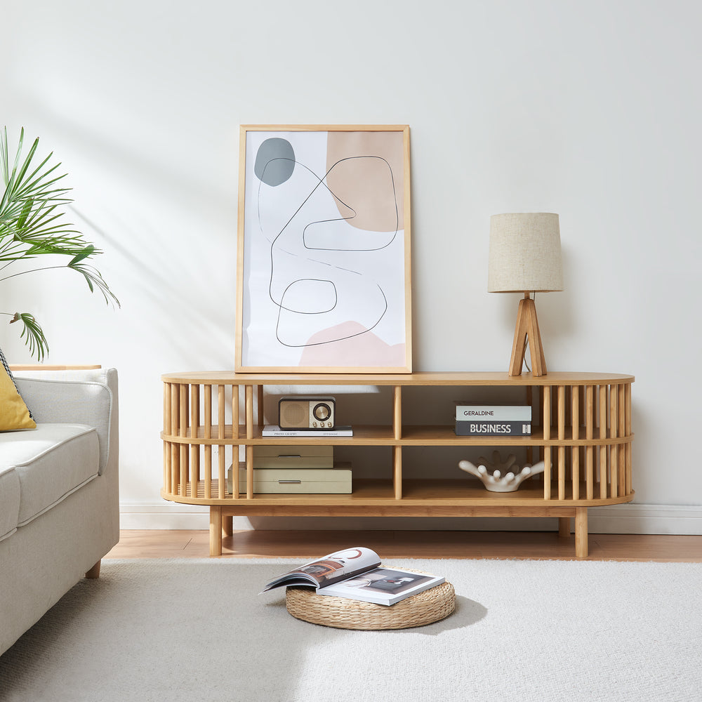 Comoda TV Jarvenpaa bambus natur [en.casa]