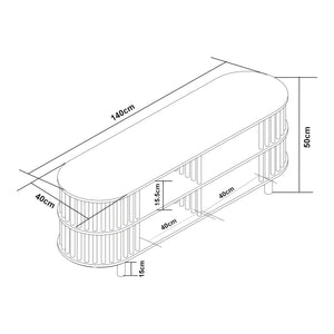 Comoda TV Jarvenpaa bambus natur [en.casa]