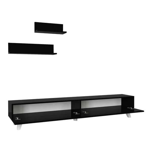 Set comoda TV cu 2 rafturi Saarijärvi [en.casa]