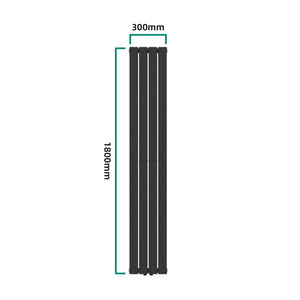 Radiator dublu NoreM1 180x30cm negru 1122W [neu.haus]