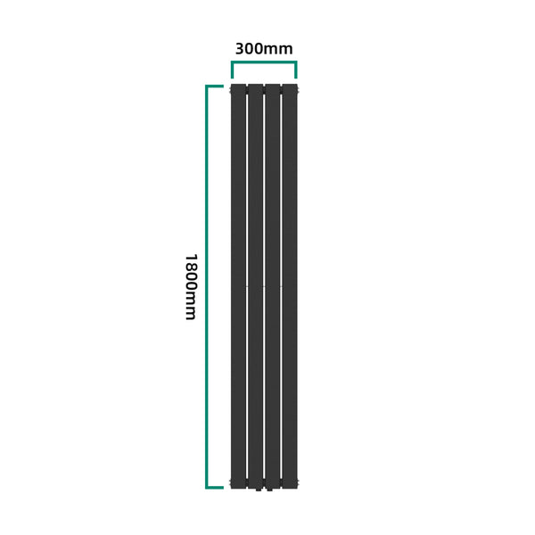 Radiator dublu NoreM1 180x30cm negru 1122W [neu.haus]