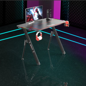 Masa gaming Stockton negru cu iluminat LED masuri diferite [pro.tec]