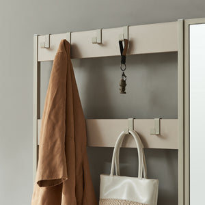Cuier haine 4 in 1 Napinerg 185x98x34 cm cu oglinda banca si raft pantofi [en.casa]