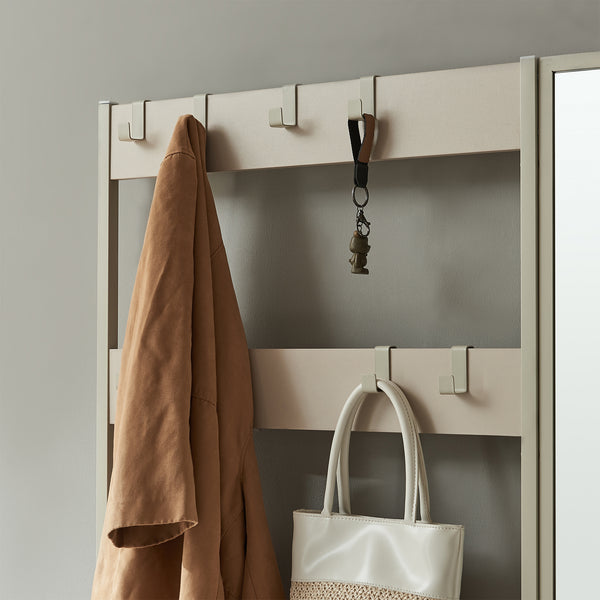 Cuier haine 4 in 1 Napinerg 185x98x34 cm cu oglinda banca si raft pantofi [en.casa]