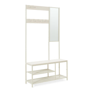 Cuier haine 4 in 1 Napinerg 185x98x34 cm cu oglinda banca si raft pantofi [en.casa]
