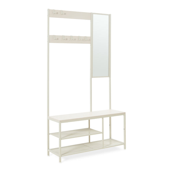 Cuier haine 4 in 1 Napinerg 185x98x34 cm cu oglinda banca si raft pantofi [en.casa]