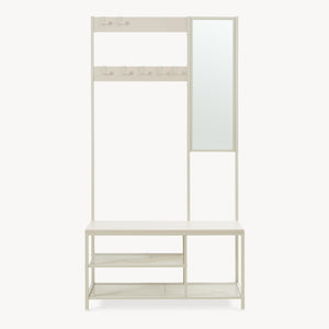 Cuier haine 4 in 1 Napinerg 185x98x34 cm cu oglinda banca si raft pantofi [en.casa]