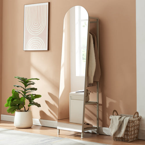 Oglinda de podea si suport haine 2 in 1 Frenraby 165x40x35 cm [en.casa]