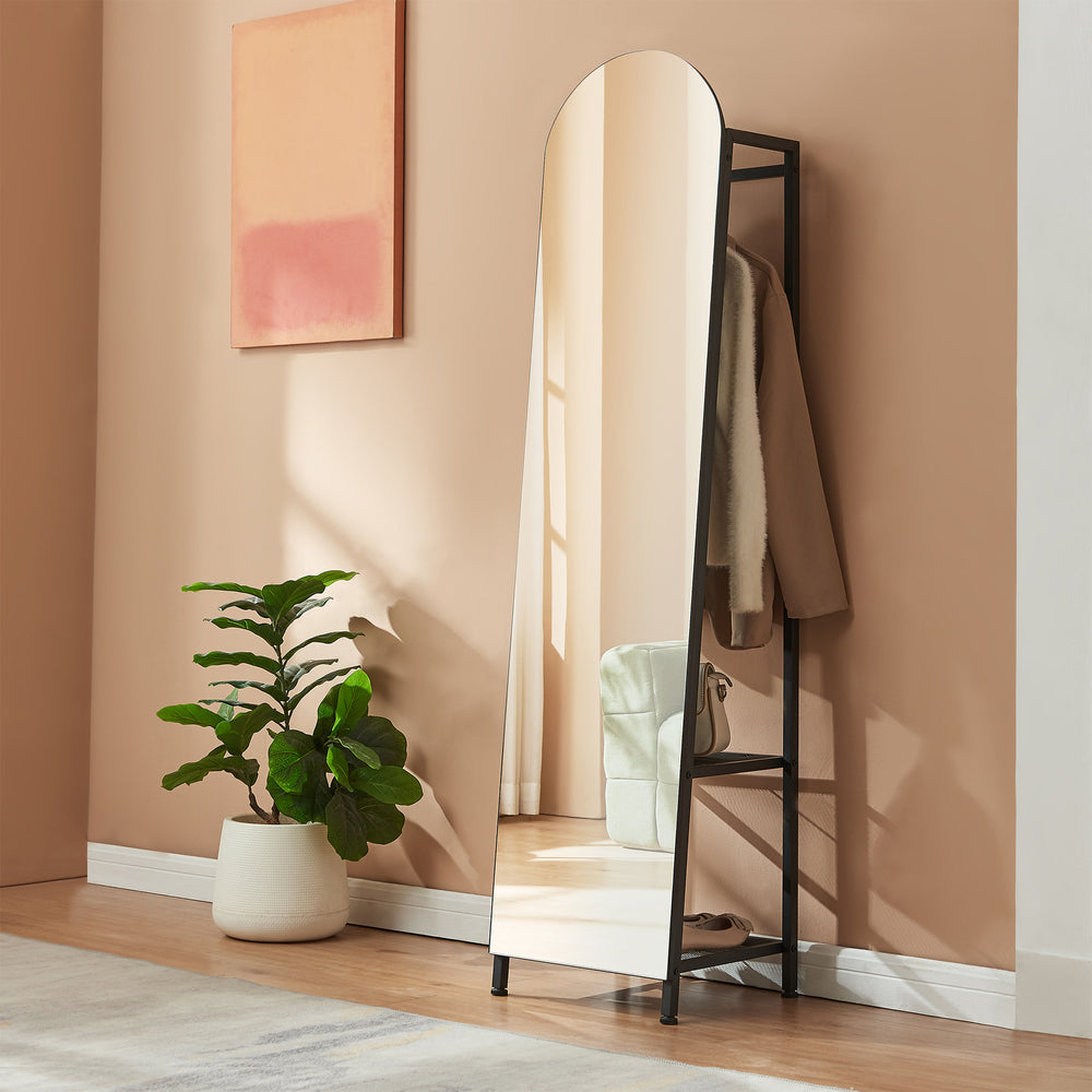 Oglinda de podea si suport haine 2 in 1 Frenraby 165x40x35 cm [en.casa]
