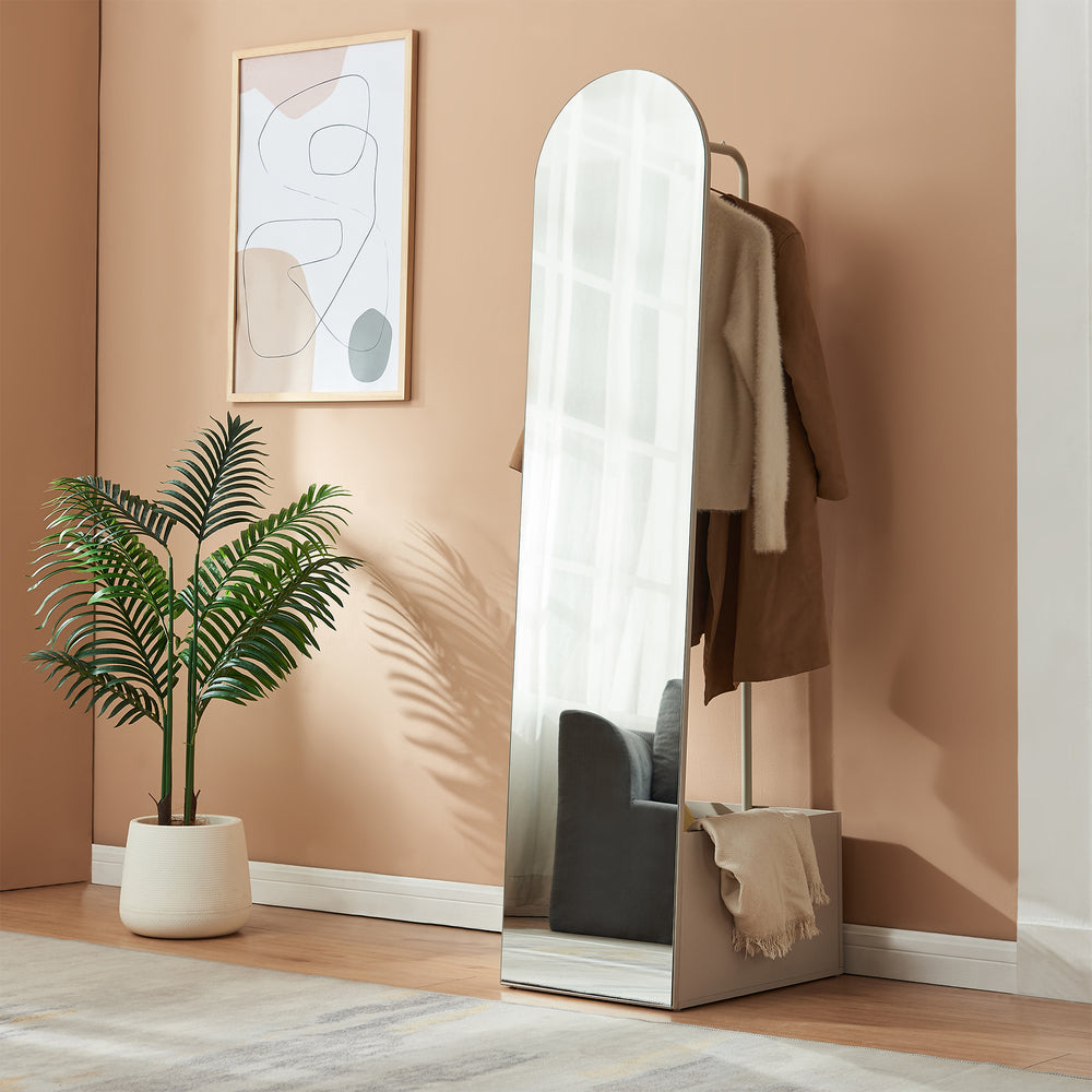 Oglinda de podea si suport haine 2 in 1 Kuonta 165x40x50,5 cm [en.casa]