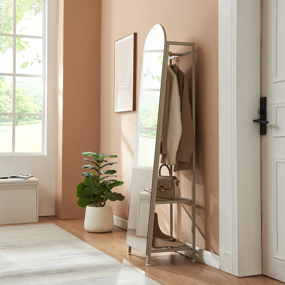Oglinda de podea si suport haine 2 in 1 Frenraby 165x40x35 cm [en.casa]