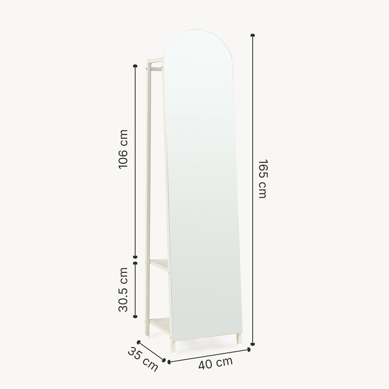 Schiță cotată Oglinda de podea si suport haine 2 in 1 Frenraby 165x40x35 cm [en.casa]