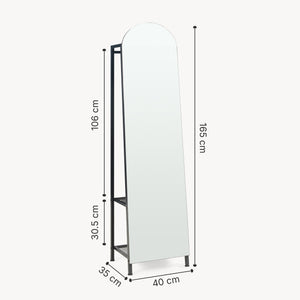Oglinda de podea si suport haine 2 in 1 Frenraby 165x40x35 cm [en.casa]