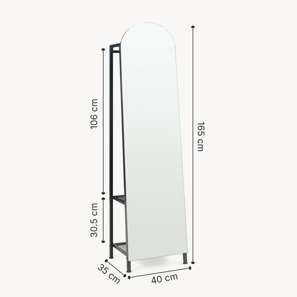 Oglinda de podea si suport haine 2 in 1 Frenraby 165x40x35 cm [en.casa]
