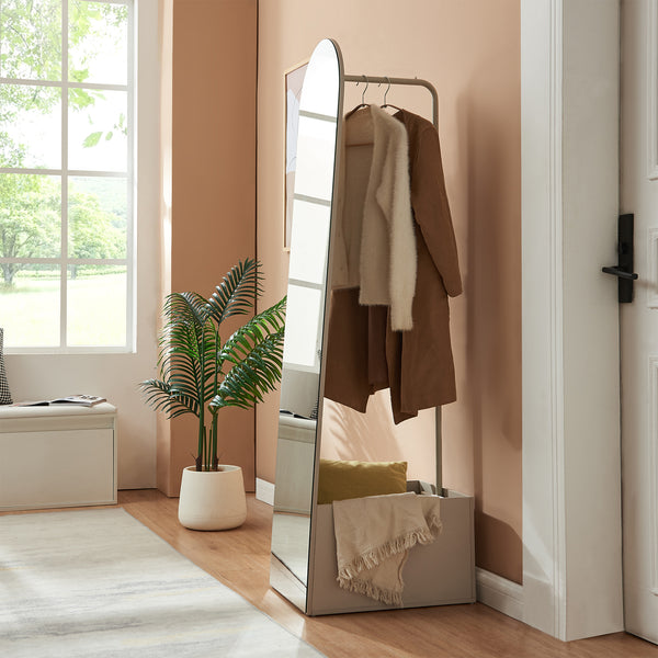 Oglinda de podea si suport haine 2 in 1 Kuonta 165x40x50,5 cm [en.casa]
