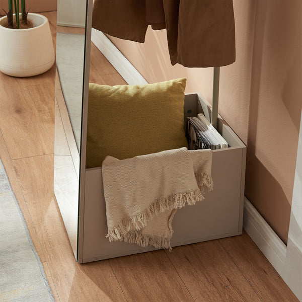 Oglinda de podea si suport haine 2 in 1 Kuonta 165x40x50,5 cm [en.casa]