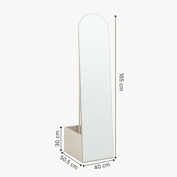 Oglinda de podea si suport haine 2 in 1 Kuonta 165x40x50,5 cm [en.casa]