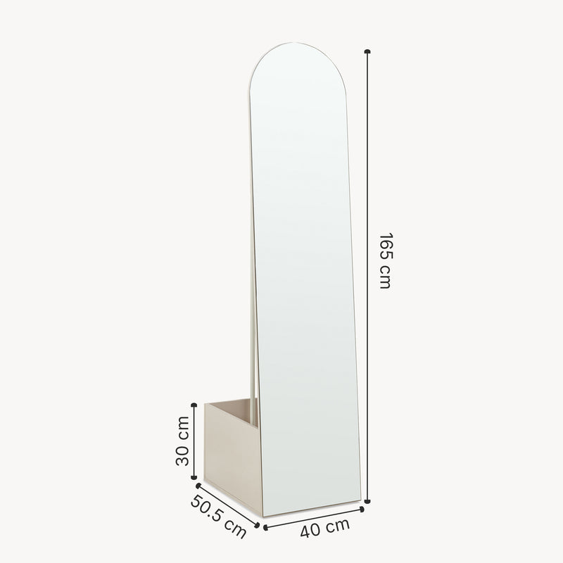 Schiță cotată Oglinda de podea si suport haine 2 in 1 Kuonta 165x40x50,5 cm [en.casa]