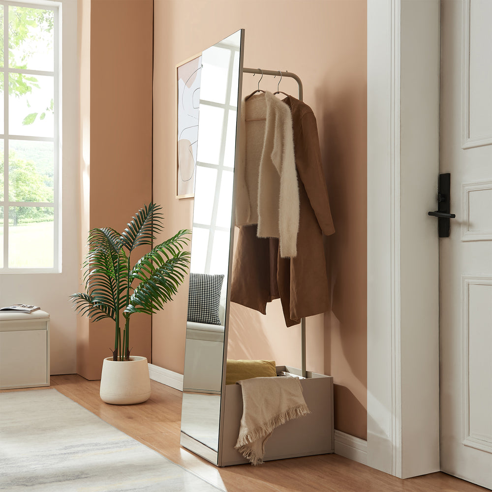 Oglinda de podea si suport haine 2 in 1 Saden 165x40x51 cm [en.casa]