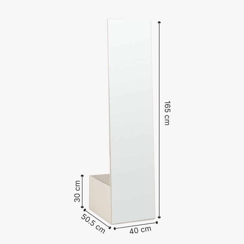 Schiță cotată Oglinda de podea si suport haine 2 in 1 Saden 165x40x51 cm [en.casa]