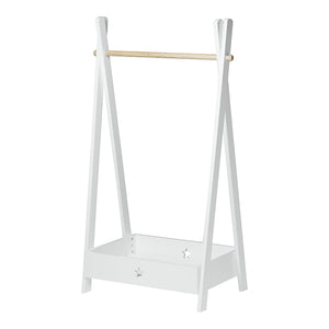 Kinder - Garderobe Laxe 126x73x43 cm Weiß/Natur [en.casa] - premiumXL