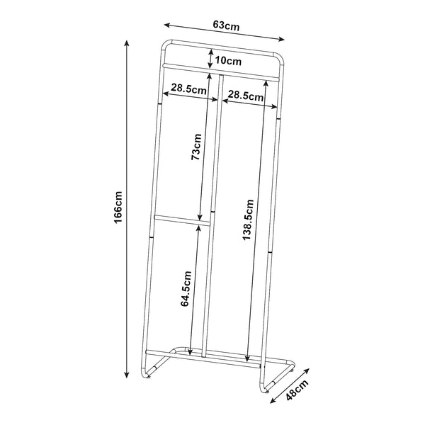 Suport haine cu 3 sine Sandviken 166x63x48cm otel  [en.casa]