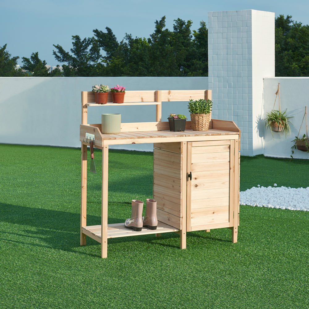 Masa plantare Alessano 110x107x46cm brad natur [casa.pro]