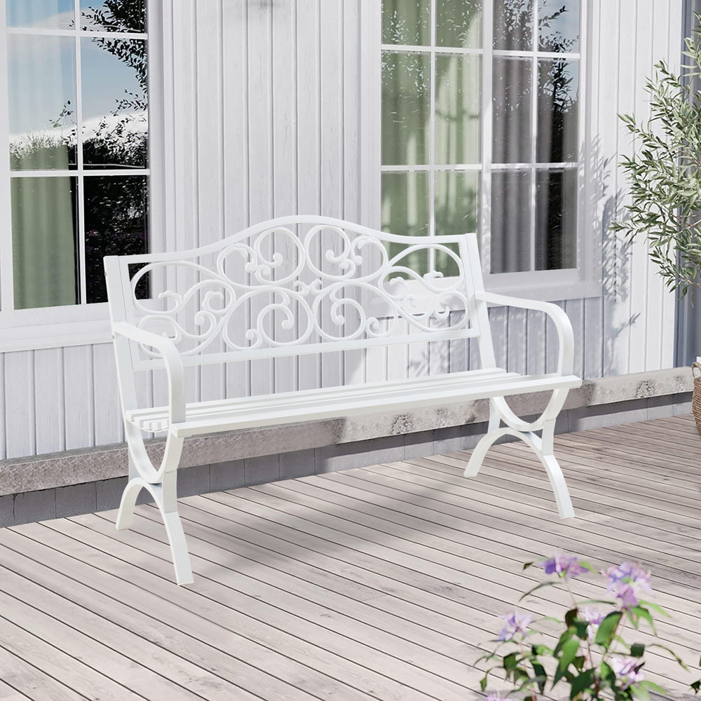 Banca gradina Utav 127x53x79 cm otel [casa.pro]