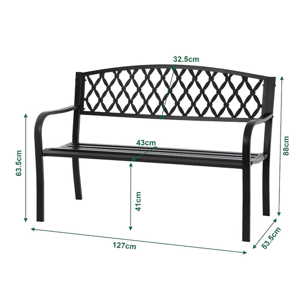 Banca gradina Opsasar 127x53,5x88 cm otel [casa.pro]
