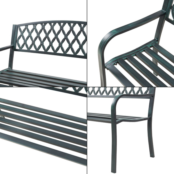 Banca gradina Opsasar 127x53,5x88 cm otel [casa.pro]