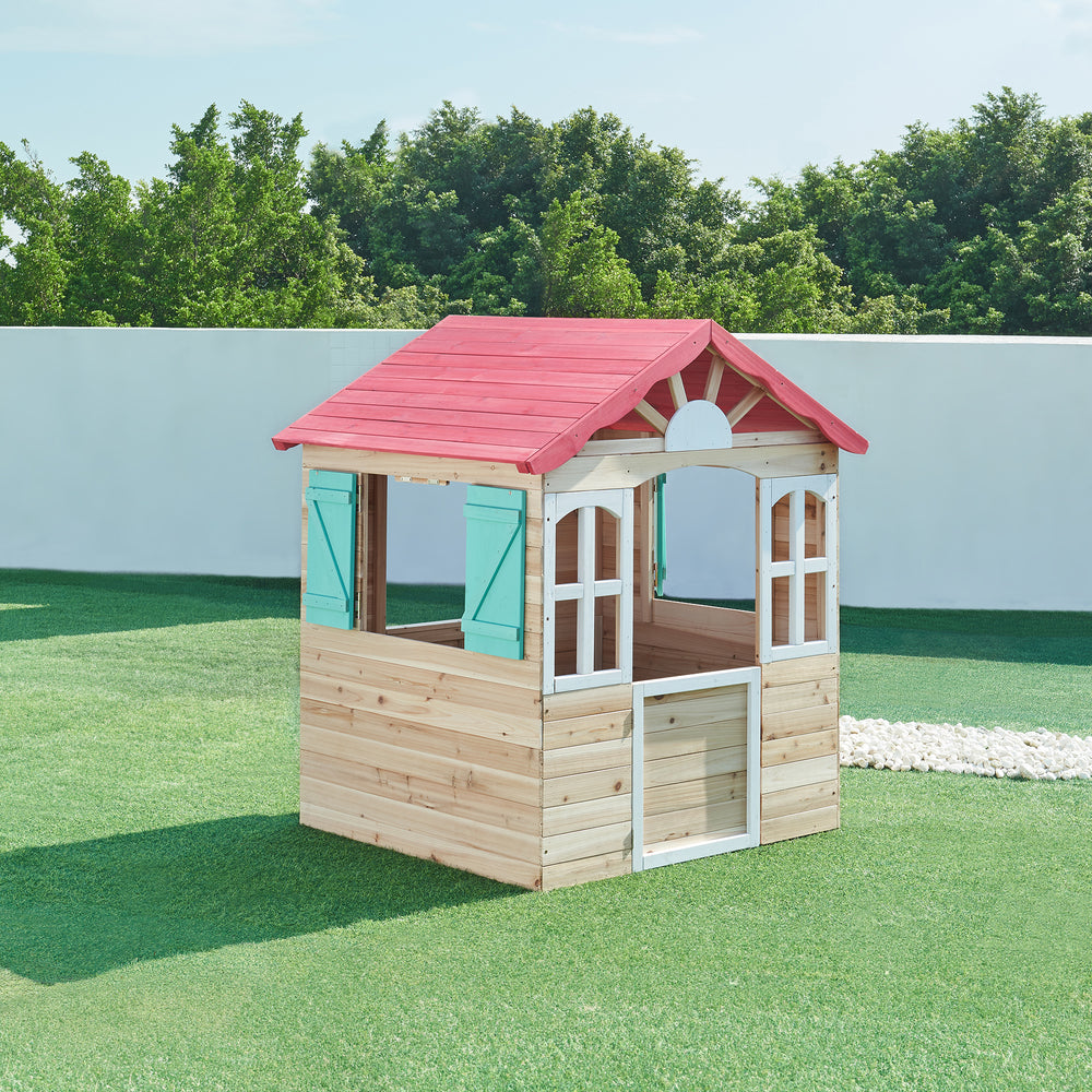Casuta joaca copii Lulä 130x115x101 cm lemn multicolor [casa.pro]