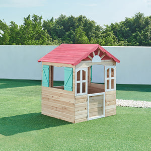 Casuta joaca copii Lulä 130x115x101 cm lemn multicolor [casa.pro]