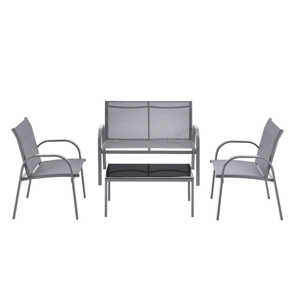Gartenmöbel - Set Gagra Stühle mit Sitzbank und Tisch versch. Farben en.casa - premiumXL