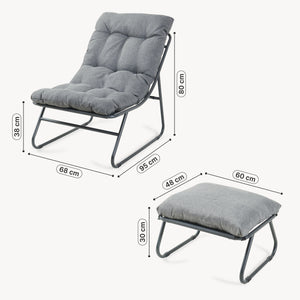Set 2 piese mobilier gradina fotoliu cu suport picioare Malmö [casa.pro] 
