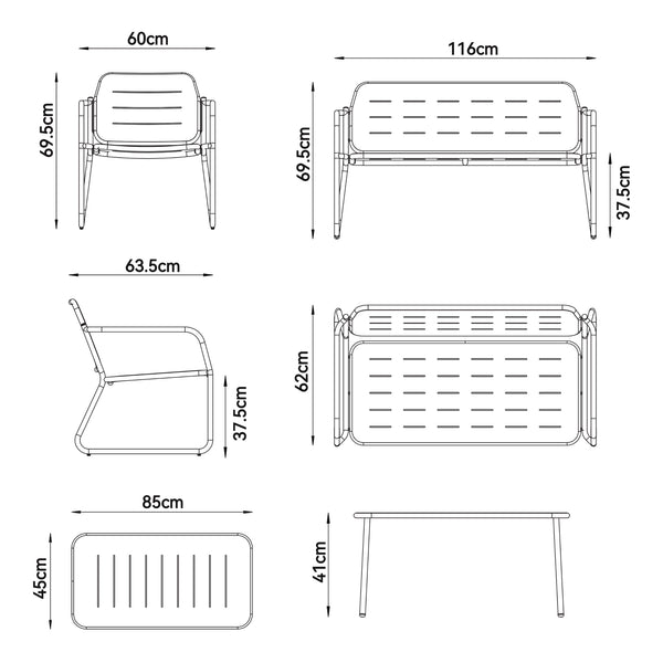Set mobilier gradina Andria otel [casa.pro]