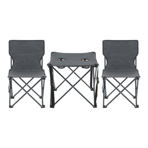 Set camping pliabil Banzi 1 masa si 2 scaune textil [casa.pro]