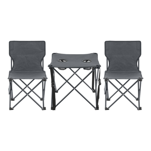 Set camping pliabil Banzi 1 masa si 2 scaune textil [casa.pro]