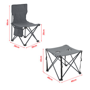 Set camping pliabil Banzi 1 masa si 2 scaune textil [casa.pro]