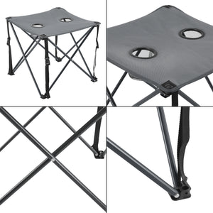Set camping pliabil Banzi 1 masa si 2 scaune textil [casa.pro]