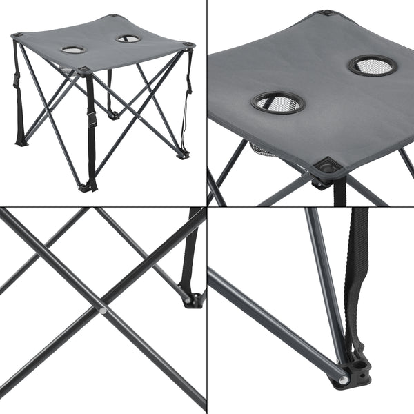 Set camping pliabil Banzi 1 masa si 2 scaune textil [casa.pro]