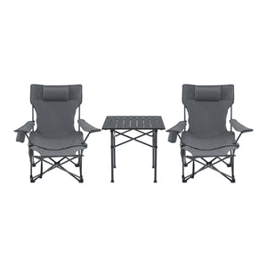 Set camping Bellante 1 masa si 2 scaune pliante otel poliester [casa.pro]