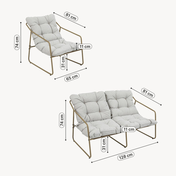 Set 5 piese mobilier gradina Kivanta [en.casa]
