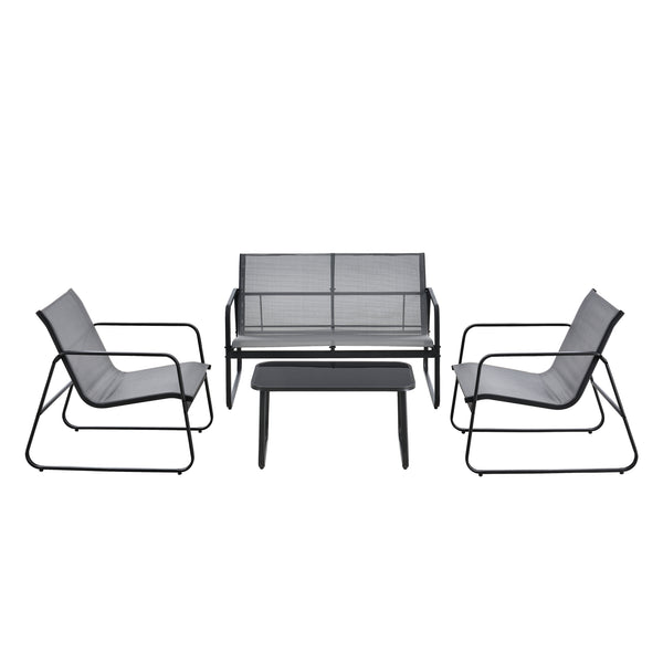 Set mobilier gradina Palencia masa 2 scaune banca culori diferite [en.casa] 