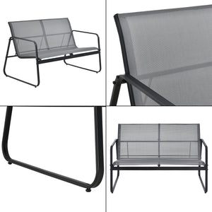 Set mobilier gradina Palencia masa 2 scaune banca culori diferite [en.casa] 