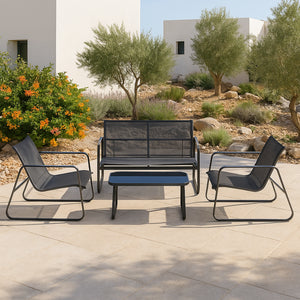 Set mobilier gradina Palencia masa 2 scaune banca culori diferite [en.casa] 