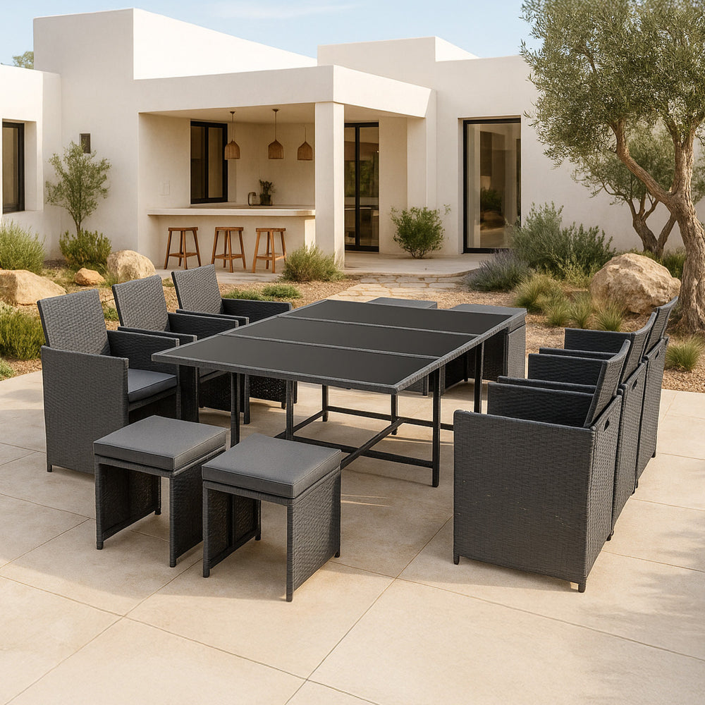 Polyrattan Sitzgruppe Laredo XL versch. Farben [en.casa] - premiumXL