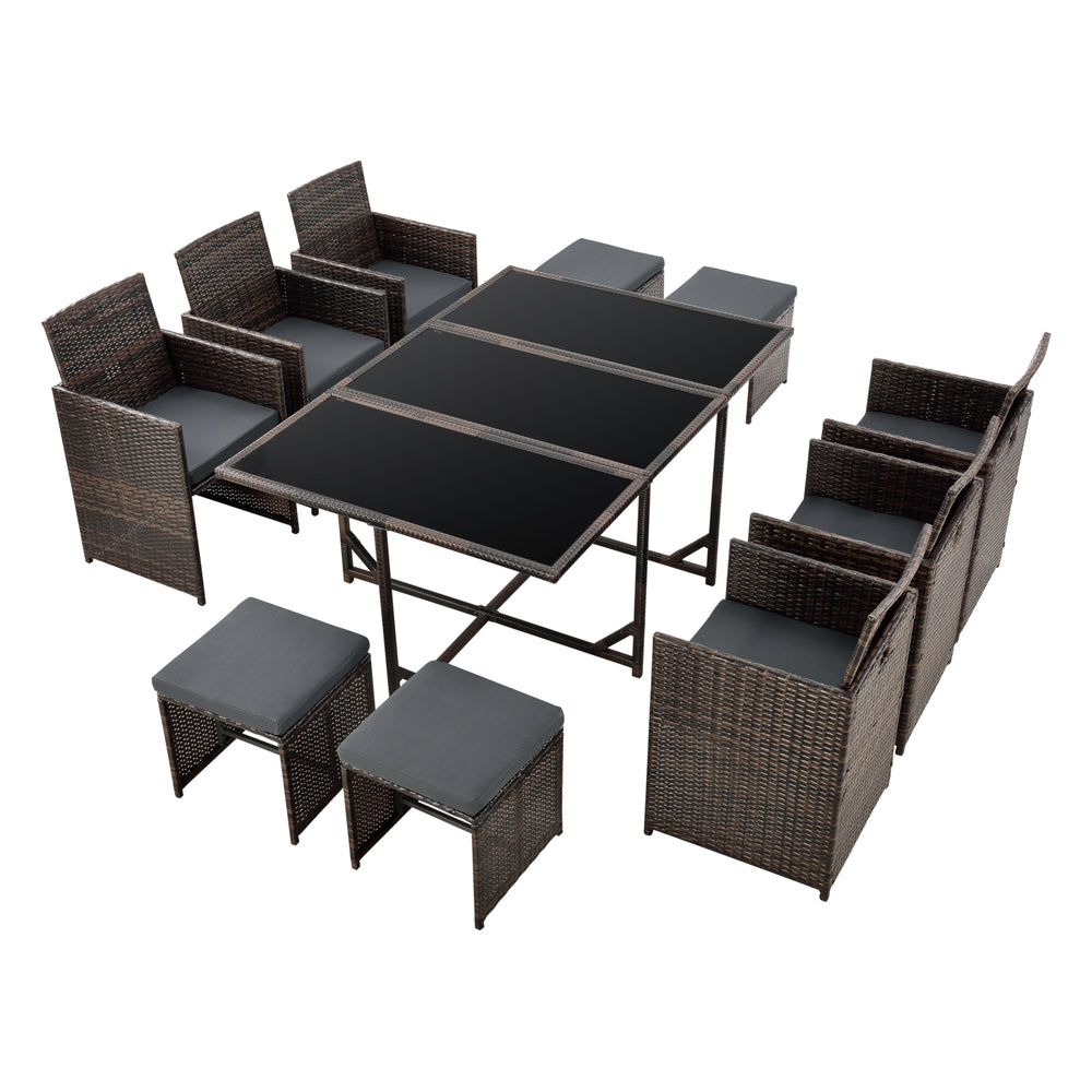 Polyrattan Sitzgruppe Laredo XL versch. Farben [en.casa] - premiumXL