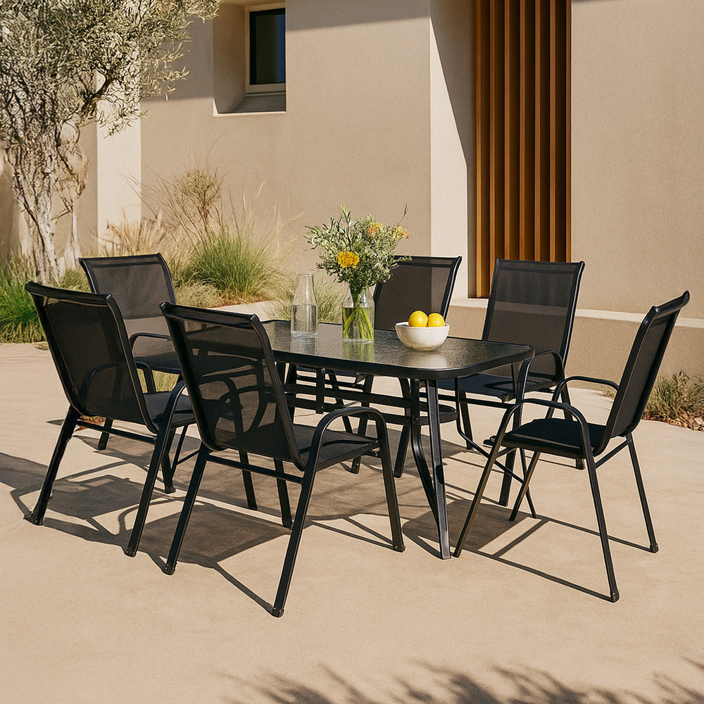 Set 7 componente mobilier gradina Aradeo negru [casa.pro]